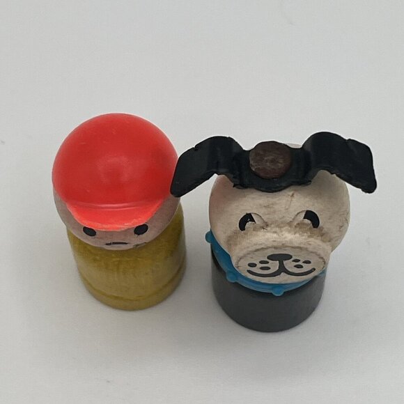 Vintage 1968 Fisher Price Little People Wood Camper 686 Car Wooden Boy & Dog - Picture 10 of 16